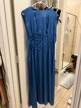 Naked Zebra Royal Blue Satin Dress